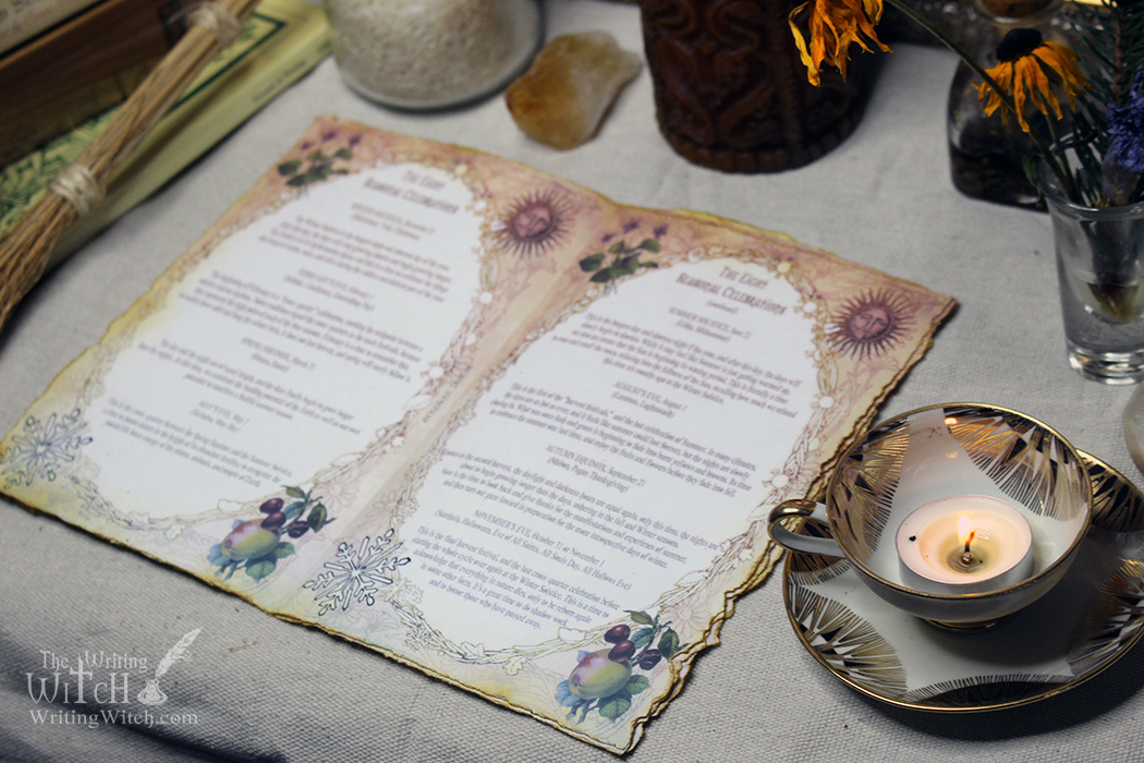 printable wheel of the year grimoire or book of shadows page download